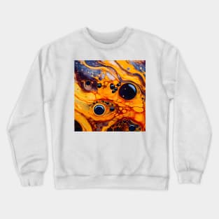 Golden Fluid Art Abstract Crewneck Sweatshirt